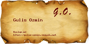 Gulis Ozmin névjegykártya
